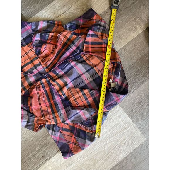 Ted Baker Chintz Finish Check Shirt Dress Side Pockets Size 2 - Picture 14 of 16